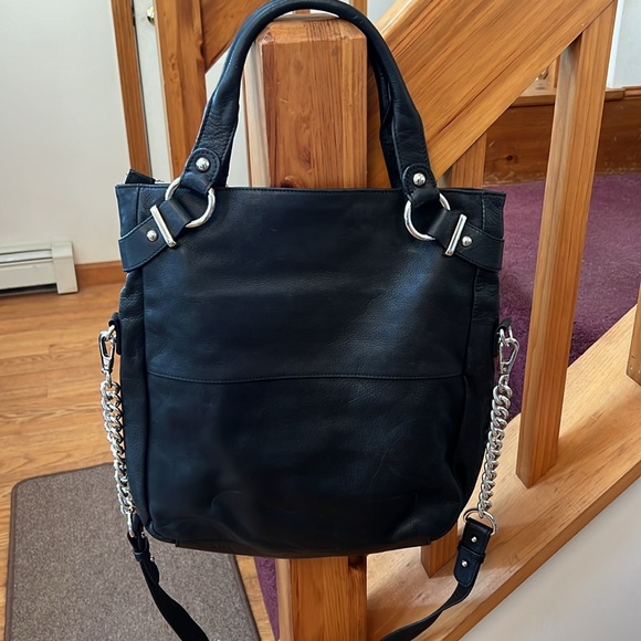 Cynthia Rowley black leather tote/purse new with tags - Picture 2 of 4